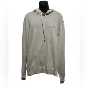 NWT Original Penguin Size 2XL Soft Cotton Hooded Long Sleeves Sweater Oatmeal